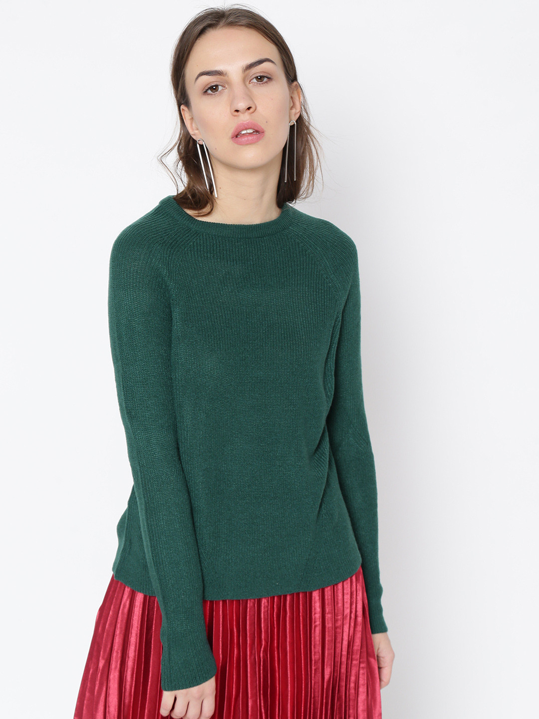 Buy MANGO Women Green Solid Sweater Sweaters for Women 2143019 Myntra