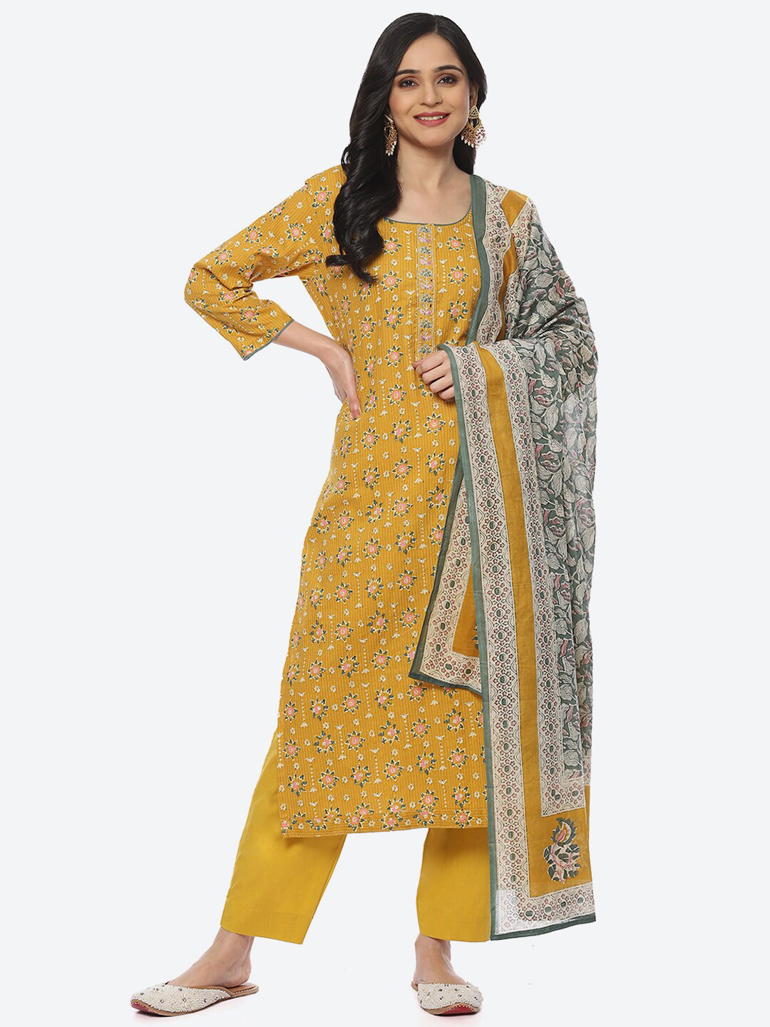 Buy Biba Floral Printed Unstitched Dress Material Dress Material for