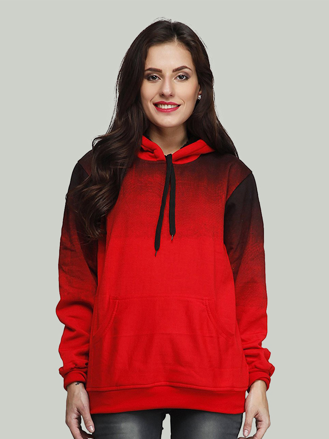Buy Ahhaaaa Women Red Hooded Sweatshirt Sweatshirts for Women