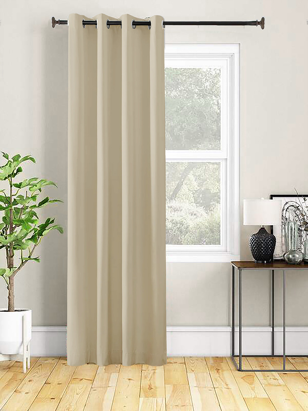 Buy AEROHAVEN Beige Room Darkening Long Door Curtain - Curtains And ...