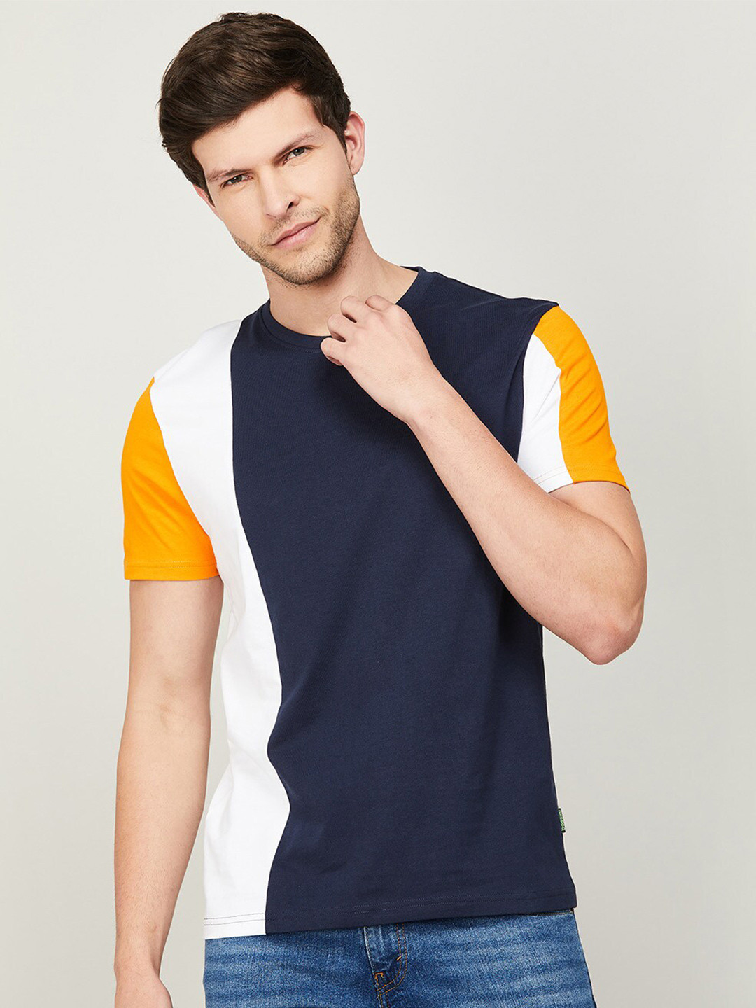 Buy Bossini Men Colourblocked Cotton T Shirt Tshirts for Men 21449940