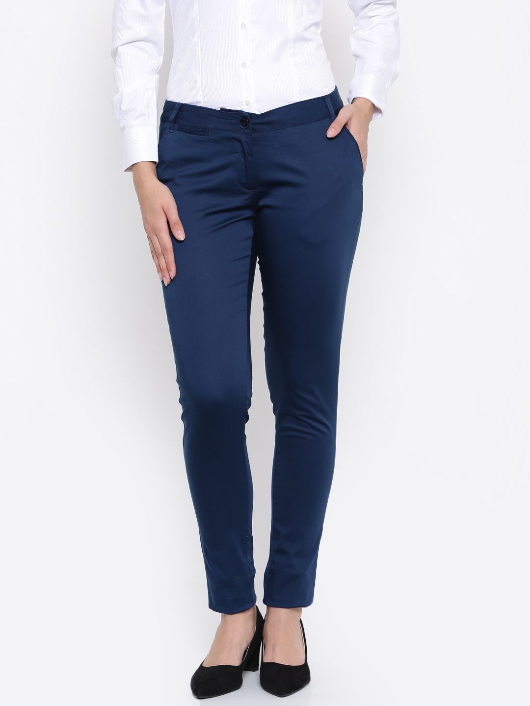 bright blue trousers