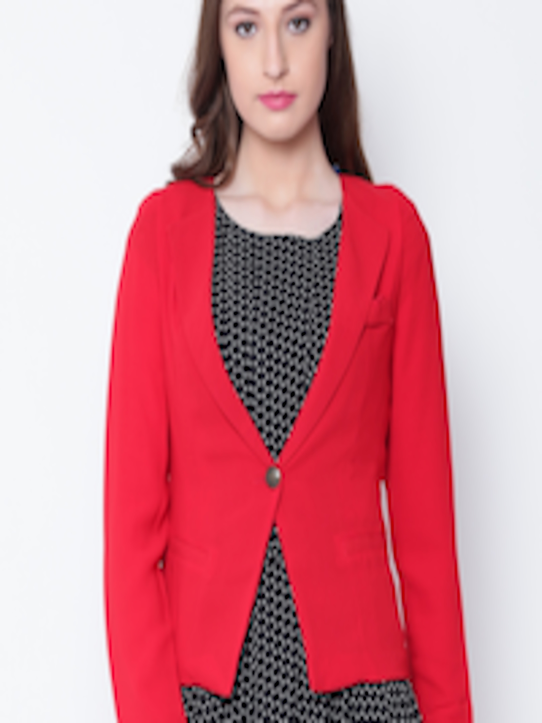 Buy Madame Red Single Breasted Blazer - Blazers for Women 2145858 | Myntra