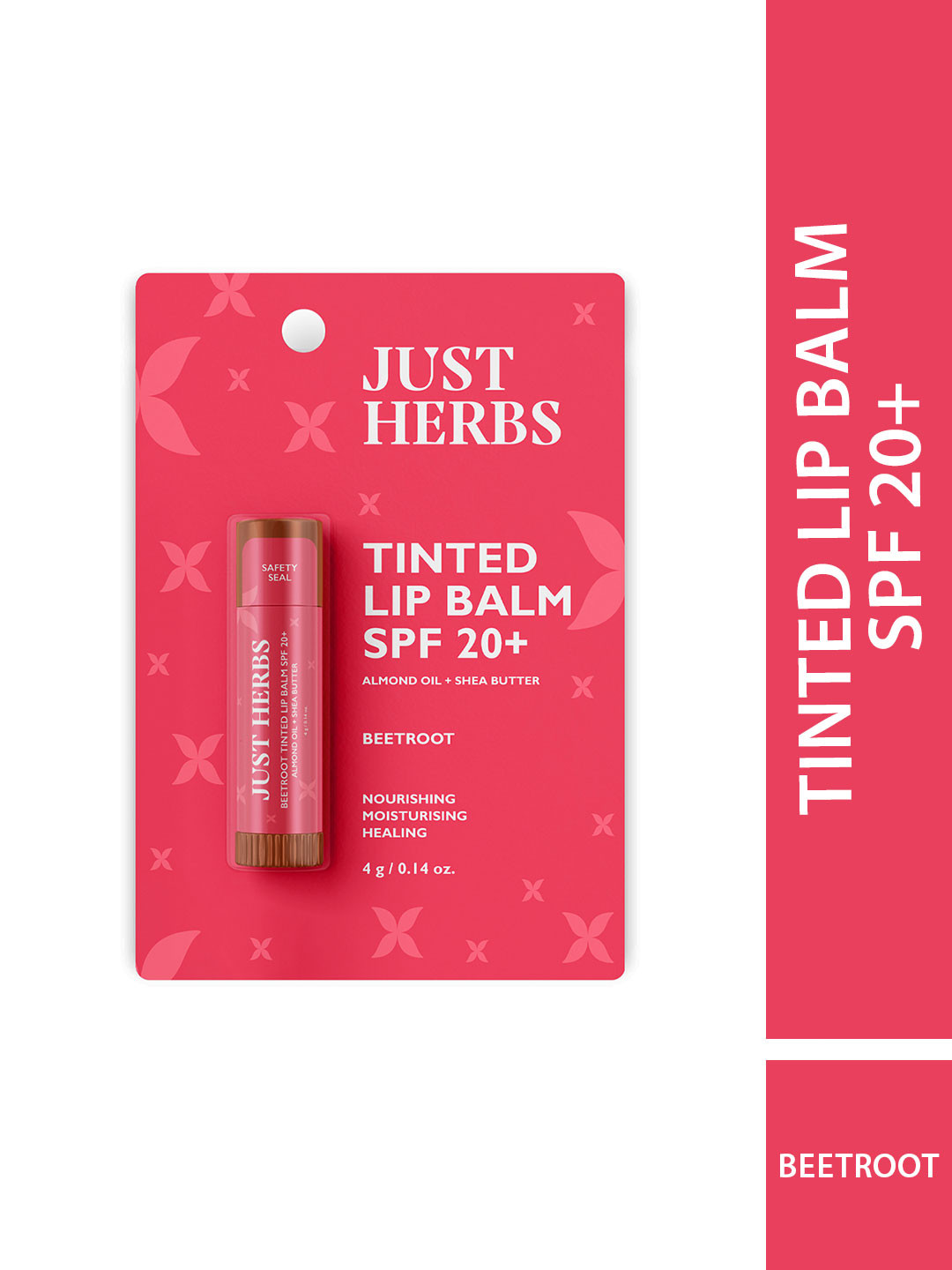 Buy Just Herbs SPF 20+ Beetroot Tinted Lip Balm With Almond Oil & Shea