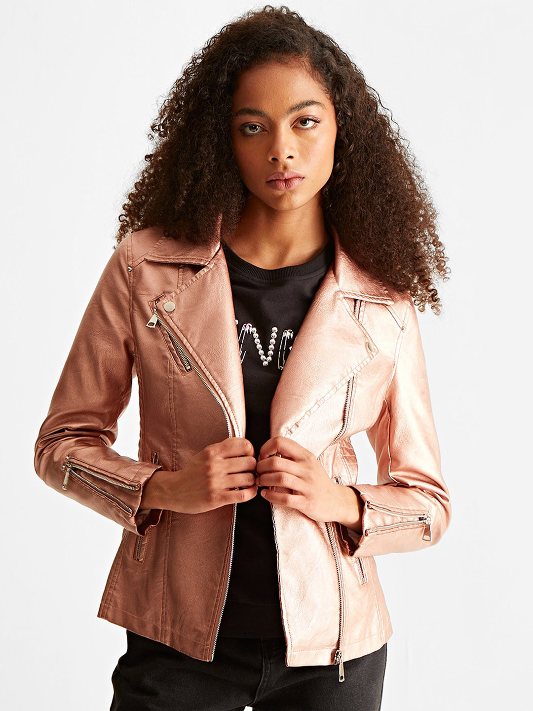 Buy COVER STORY Women Solid Biker Jacket Jackets for Women 21463584