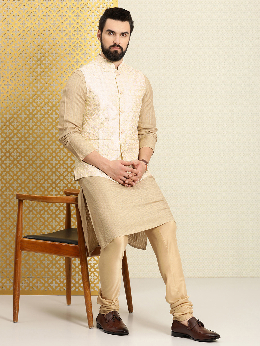 Buy House Of Pataudi Jashn Sequined Thread Work Nehru Jacket Nehru