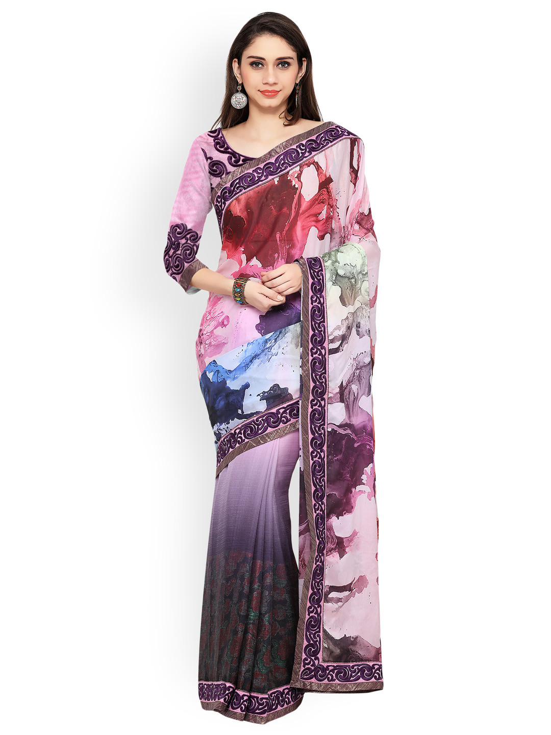 Poly georgette saree clearance