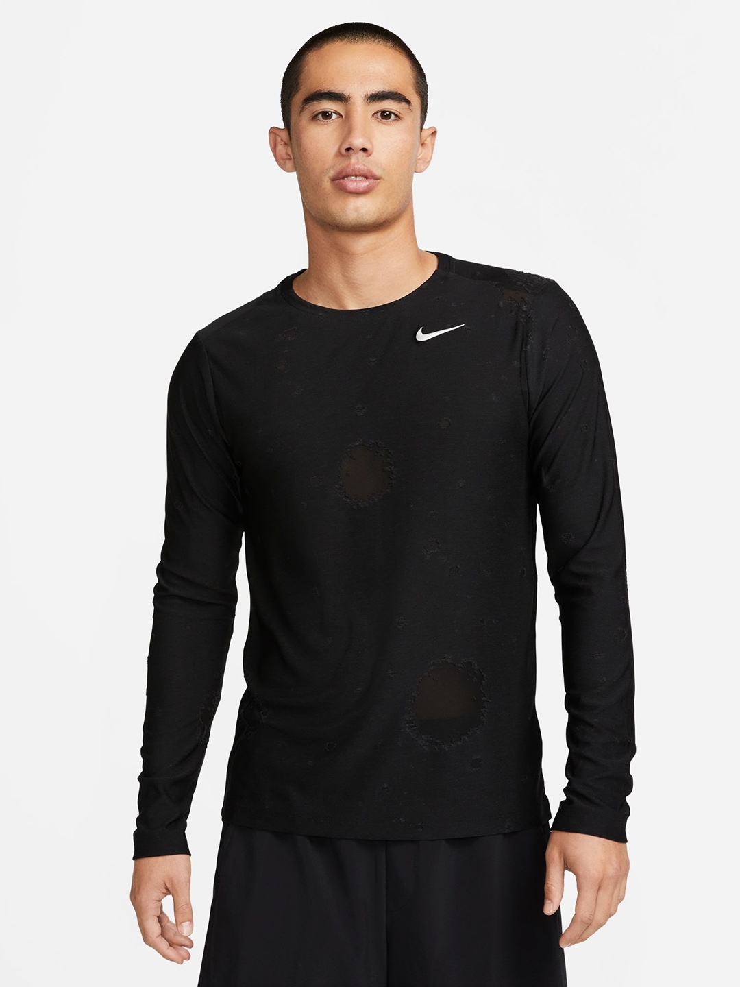 Buy Nike Brand Logo Dri FIT LS AOP TOP DYE Sports T Shirt - Tshirts for ...