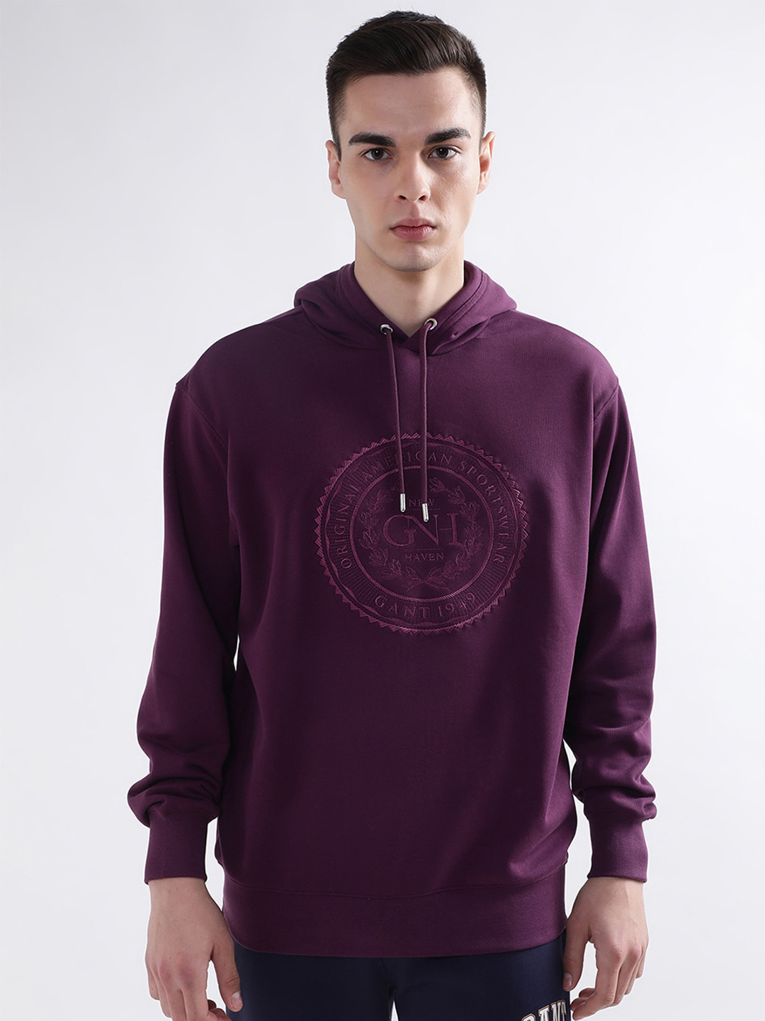 Gant Men Printed Cotton Hooded Sweatshirt