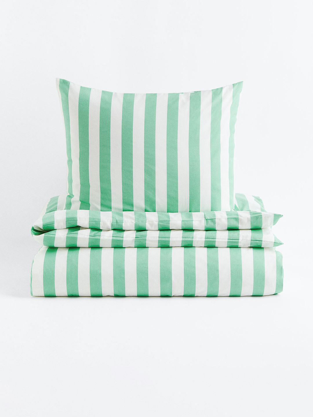 Buy H&M Green & White Striped Single Duvet Cover Set Duvet Cover for