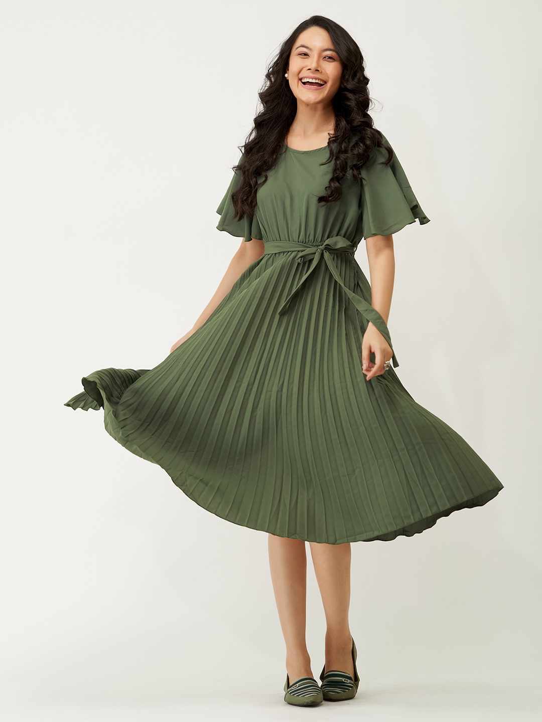 Buy AASK Crepe A Line Midi Dress - Dresses for Women 21470726 | Myntra