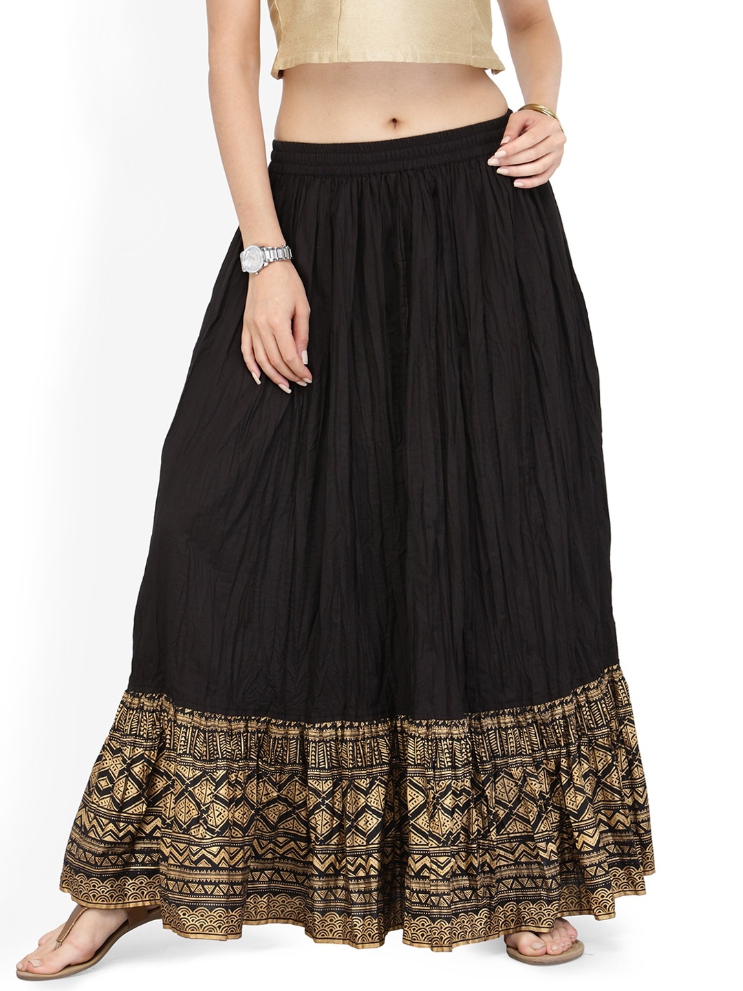 Buy Varanga Black Gold Pure Cotton Skirt - Skirts for Women 2147464 ...
