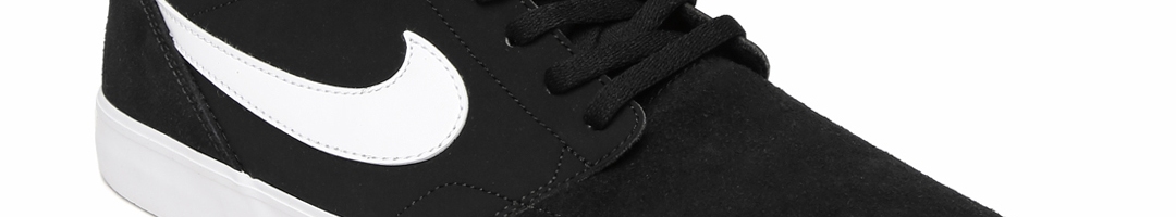 Buy Nike Men Black PORTMORE II SOLAR Mid Top Suede Skate Shoes - Casual