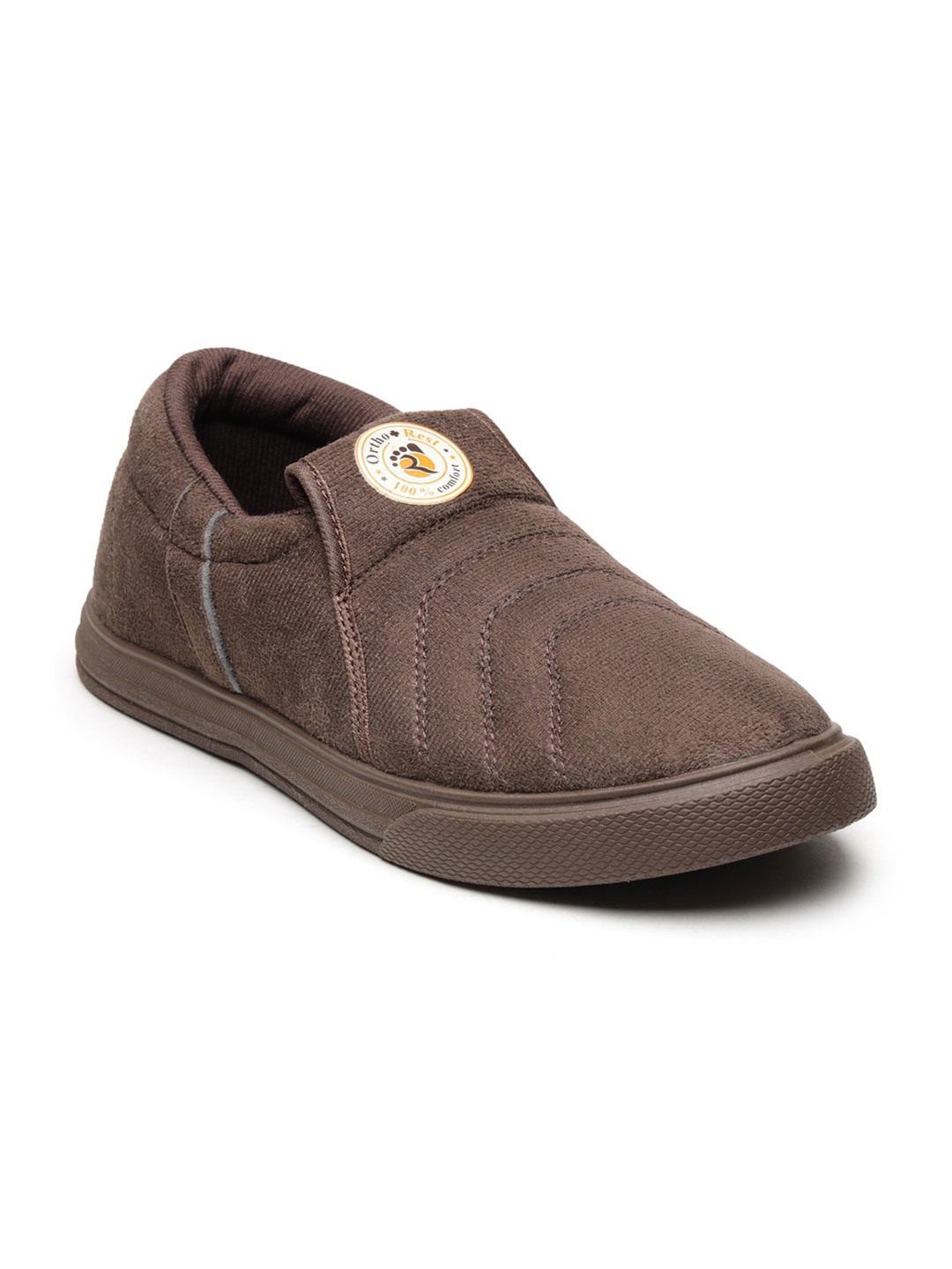 Men Orthopedic Synthetic Suede Slip On Walking Shoes