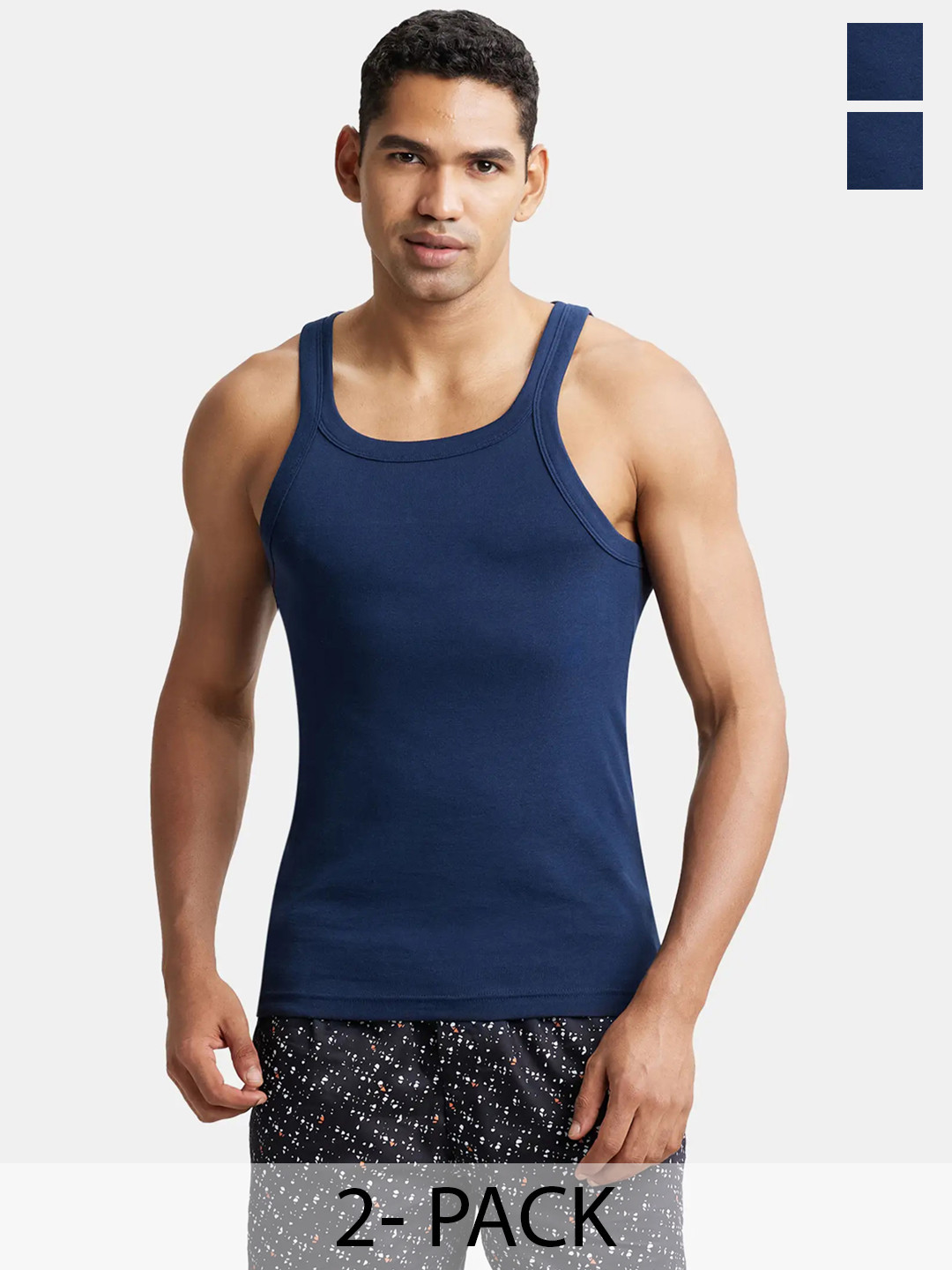 Buy Jockey Pack Of 2 Super Combed Cotton Rib Square Neck Gym Vest US26