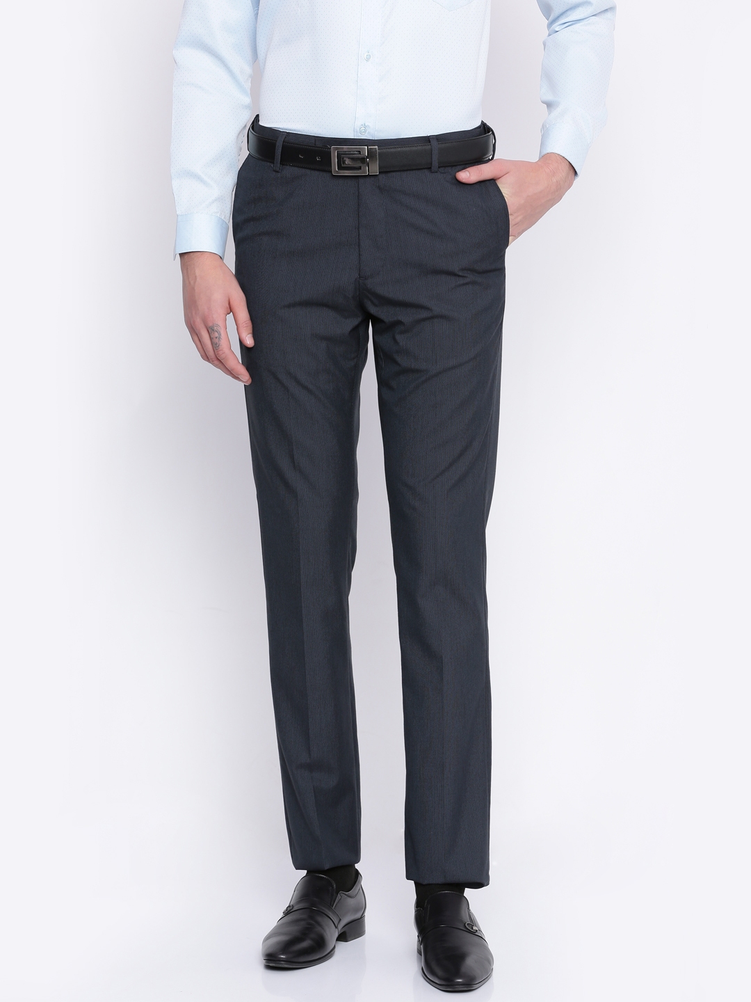 blue formal trousers mens