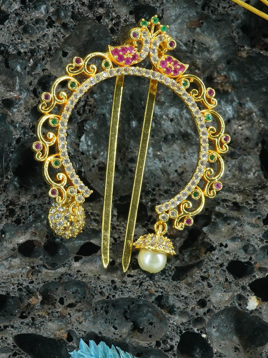 Buy GRIIHAM Women 22K Gold Plated Beaded Bumpit Hair Pin Hair Accessory for Women 21492644