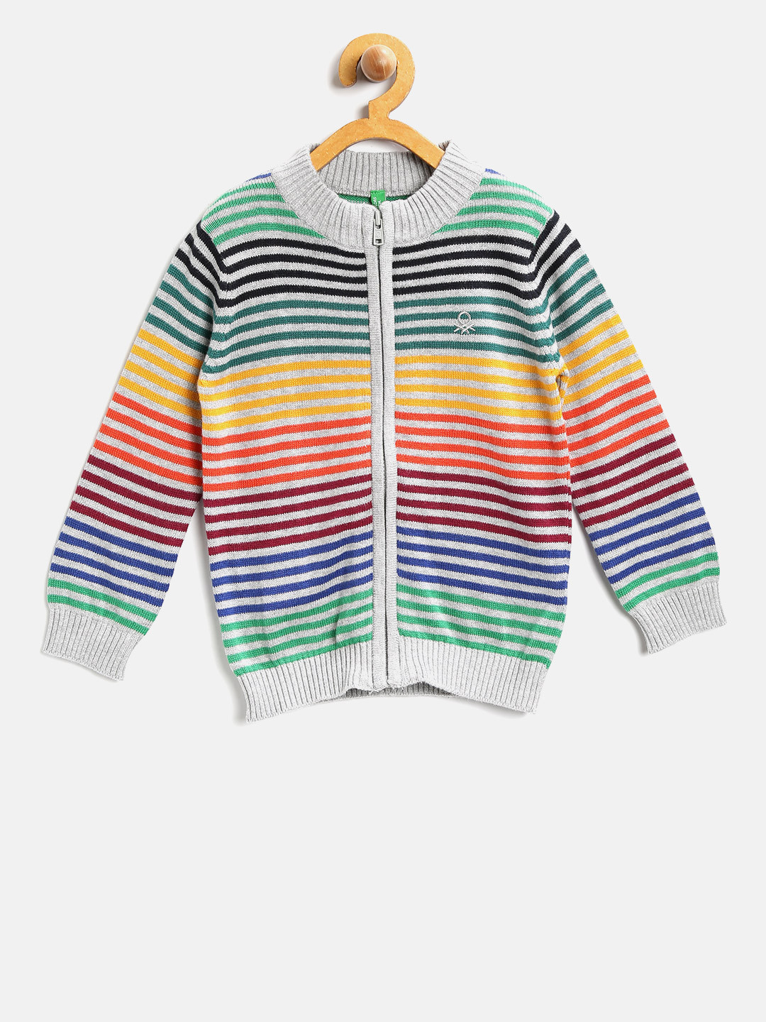 United Colors Of Benetton Cardigan Bimbo/Bimba In Ciniglia Con Cappuccio A Orecchie – Zippato, Morbido, Colore Unico