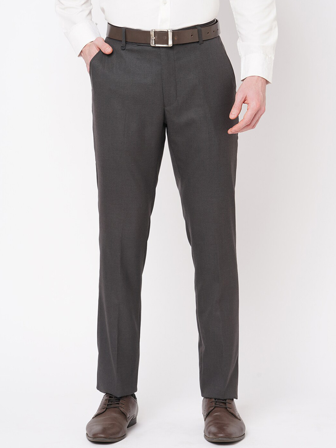 Buy Solemio Men Original Slim Fit Easy Wash Formal Trousers - Trousers ...