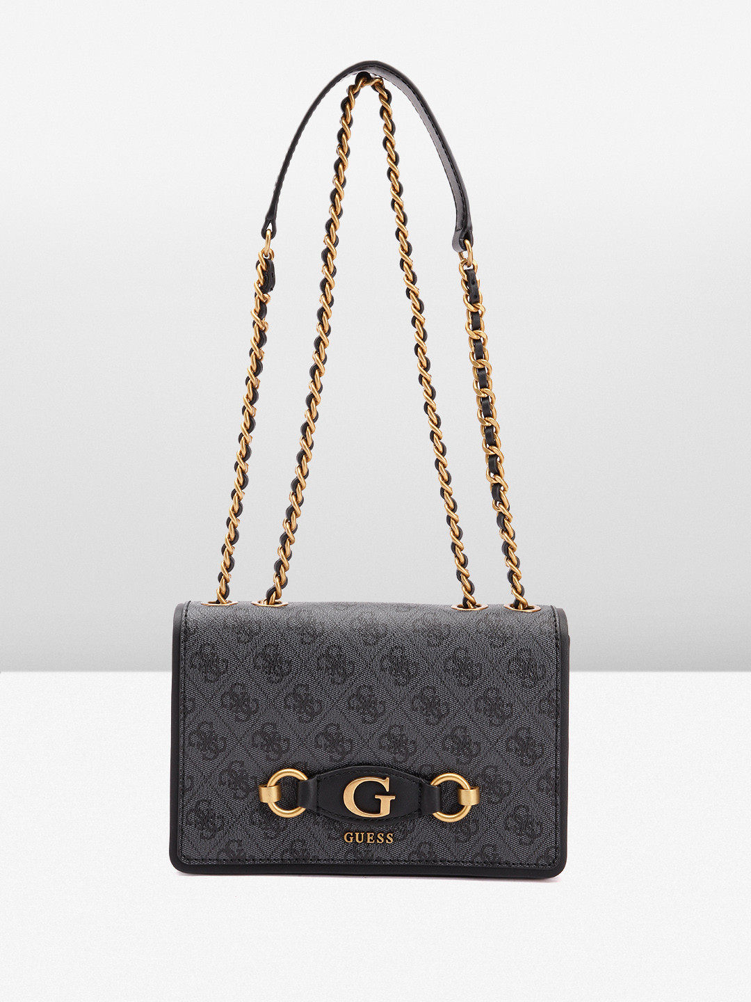 Buy GUESS Brand Logo Printed Structured Shoulder Bag Handbags for