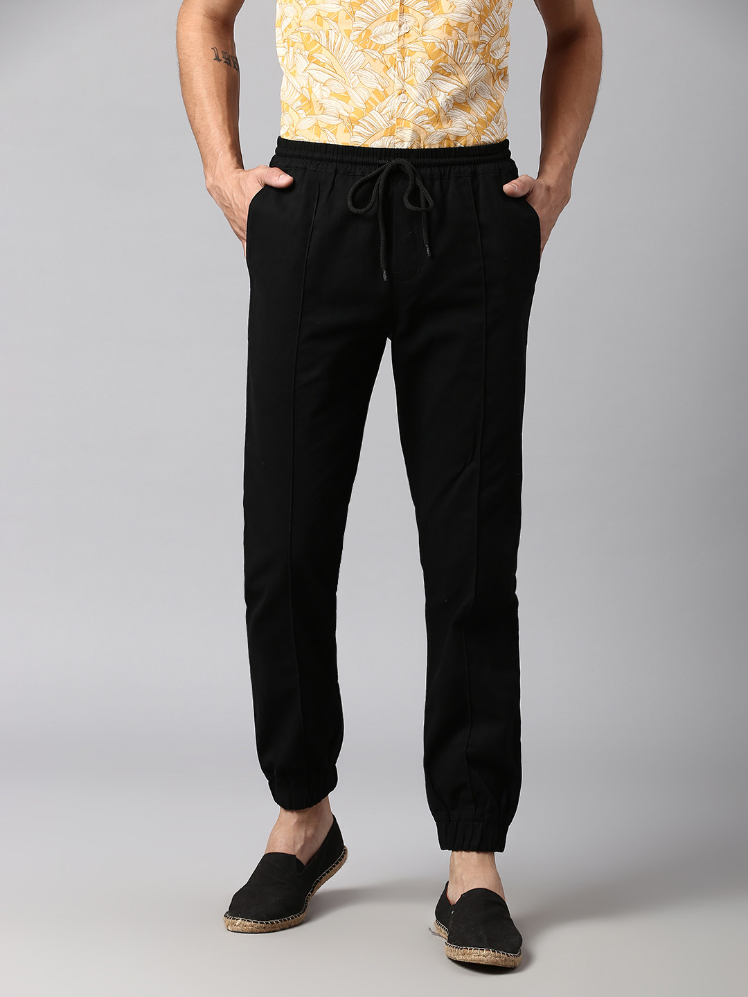 Buy Hubberholme Men Smart Slim Fit Easy Wash Pure Cotton Joggers