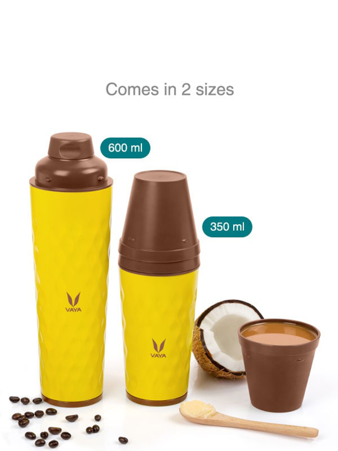 Buy Vaya Drynk Yellow Textured Water Bottles With Gulper Lid 350 Ml ...