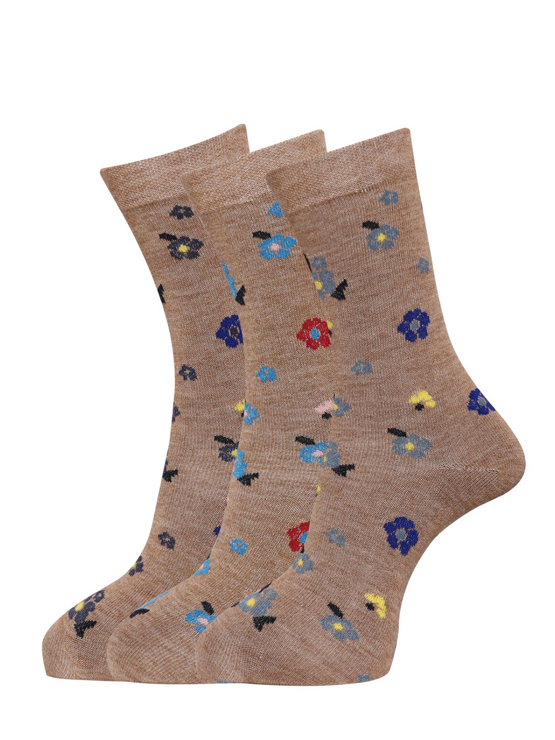 Buy Dollar Socks Women Pack Of 3 Assorted Woollen Calf Length Socks