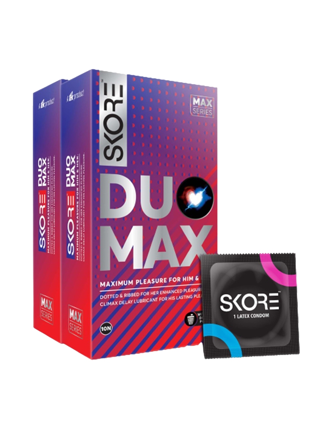 Buy Skore Duo Max Set Of 2 Premium Pleasure Condoms With Lubes And Toy 10 Pieces Each Condoms 7124