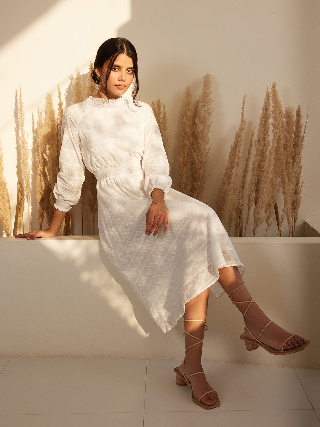 Buy AURELIA Self Design Midi Dress - Dresses for Women 21521782 | Myntra