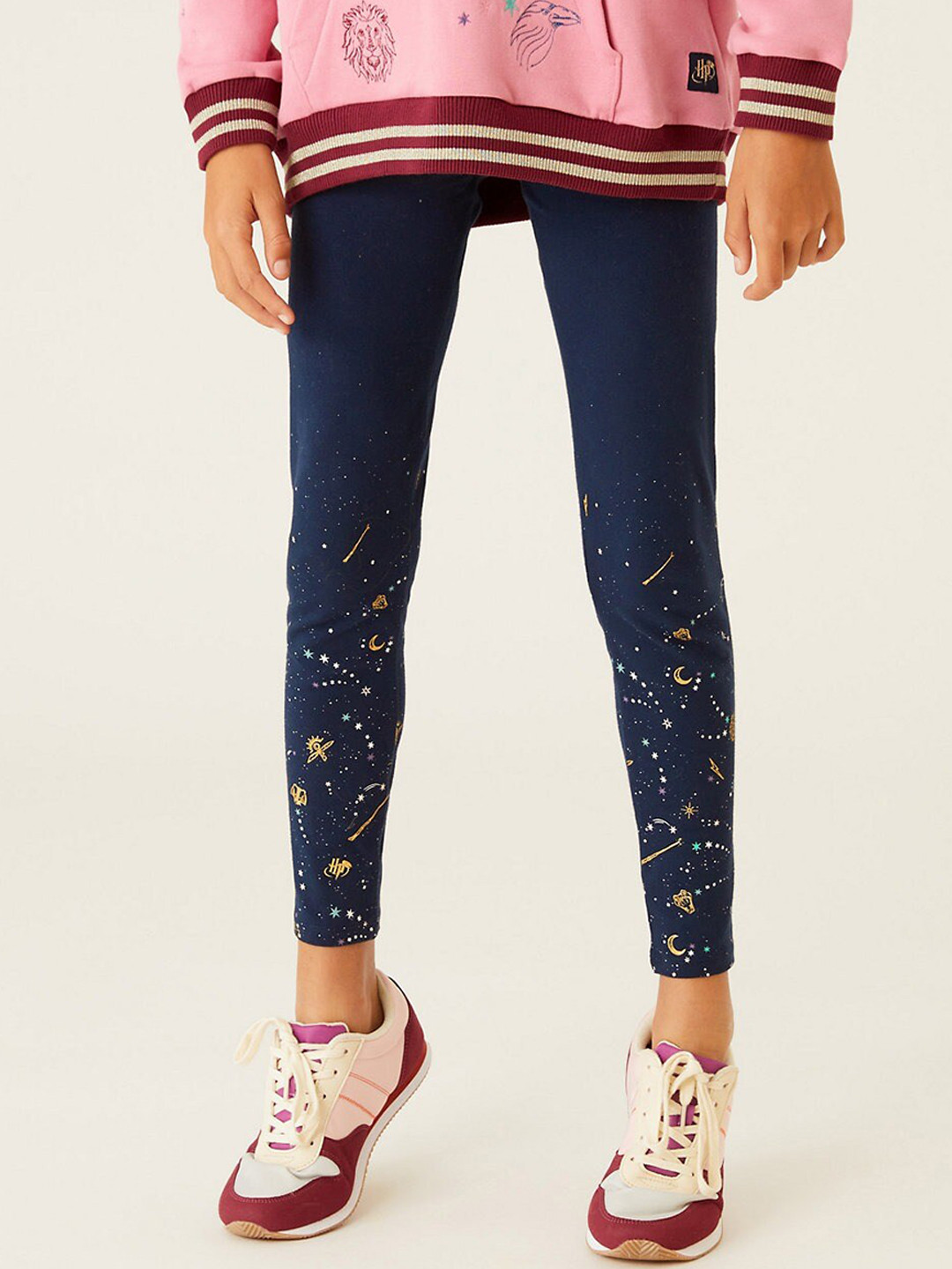 Buy Marks & Spencer Girls Printed Ankle Length Leggings Leggings for