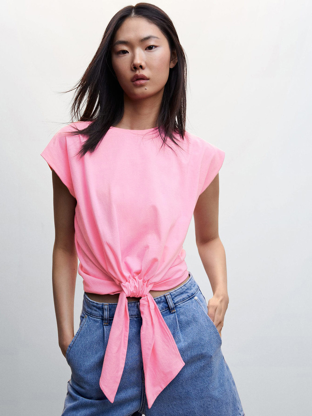 Buy MANGO Knot Detail Extended Sleeves Sustainable Top Tops for Women