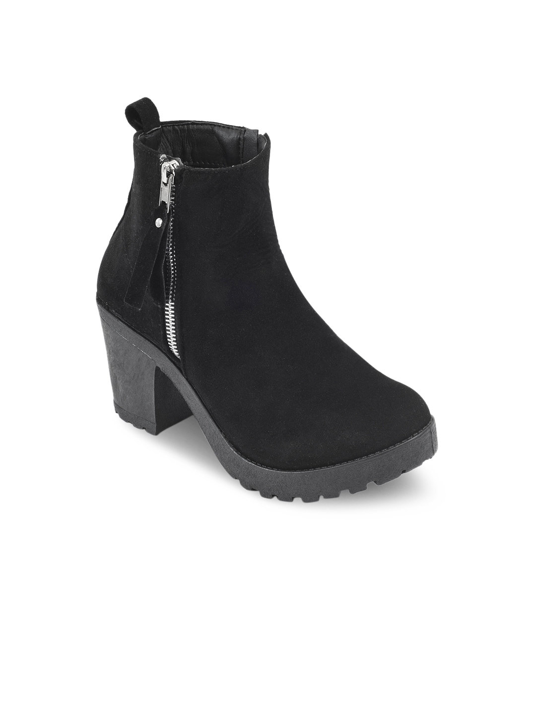 truffle collection heeled knee high boots in black