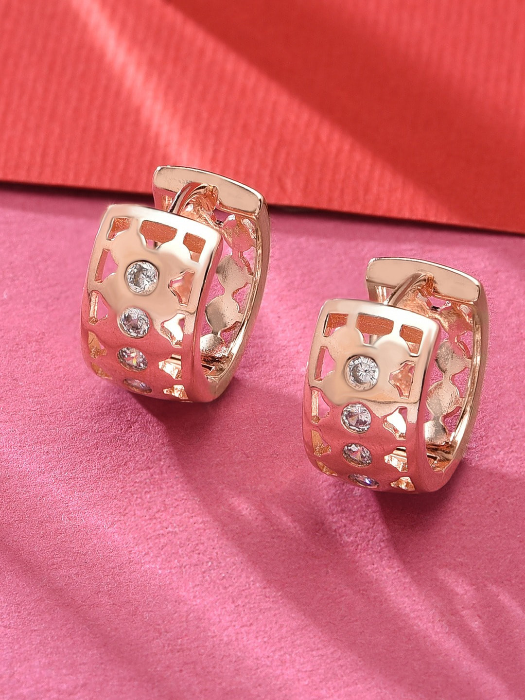 Buy AMI Rose Gold Plated Contemporary Hoop Earrings Earrings for Women 21543892 Myntra