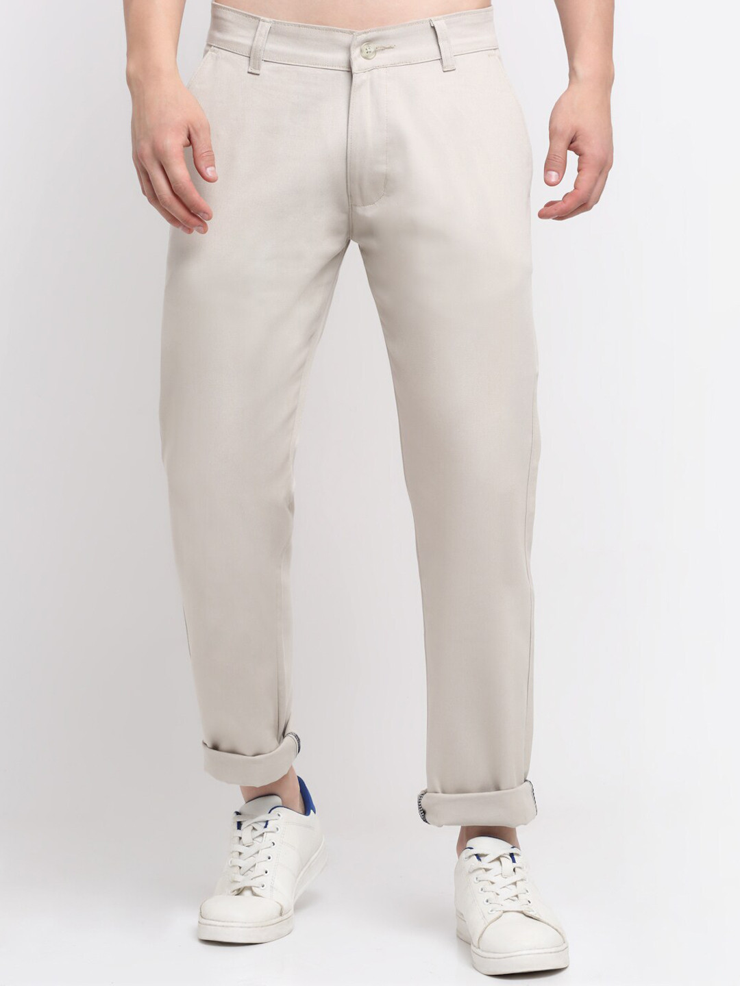 Buy Ennoble Men Smart Slim Fit Easy Wash Cotton Chinos Trouser ...