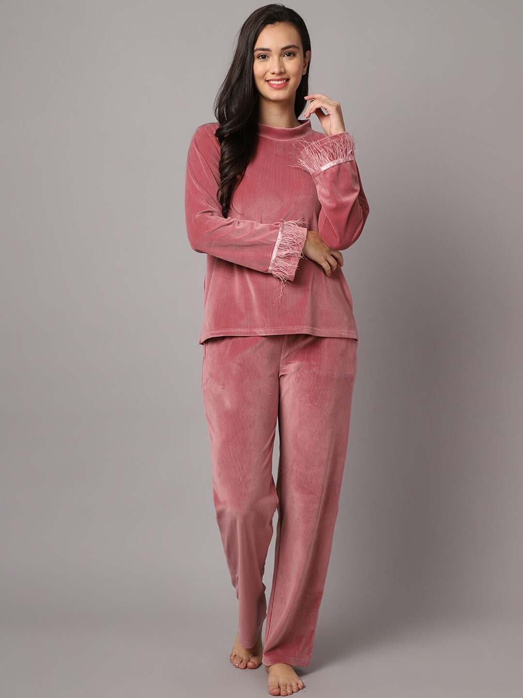 Buy Aerowarm Women Velvet Night Suit Night Suits for Women 21552748