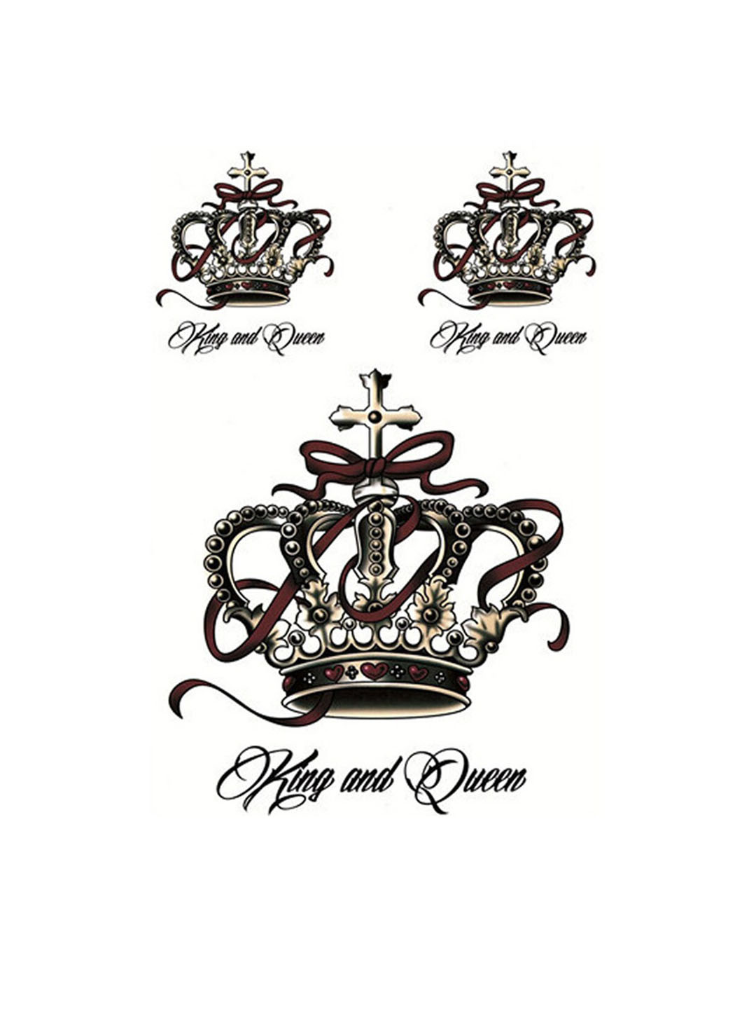 Buy S.A.V.I. 3D Big Crowns Water Proof & Long Lasting Temporary Tattoo