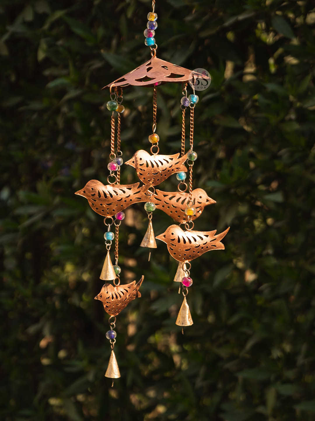 Buy BS AMOR Copper Toned & Blue Antique Finish Vastu Wind Chimes