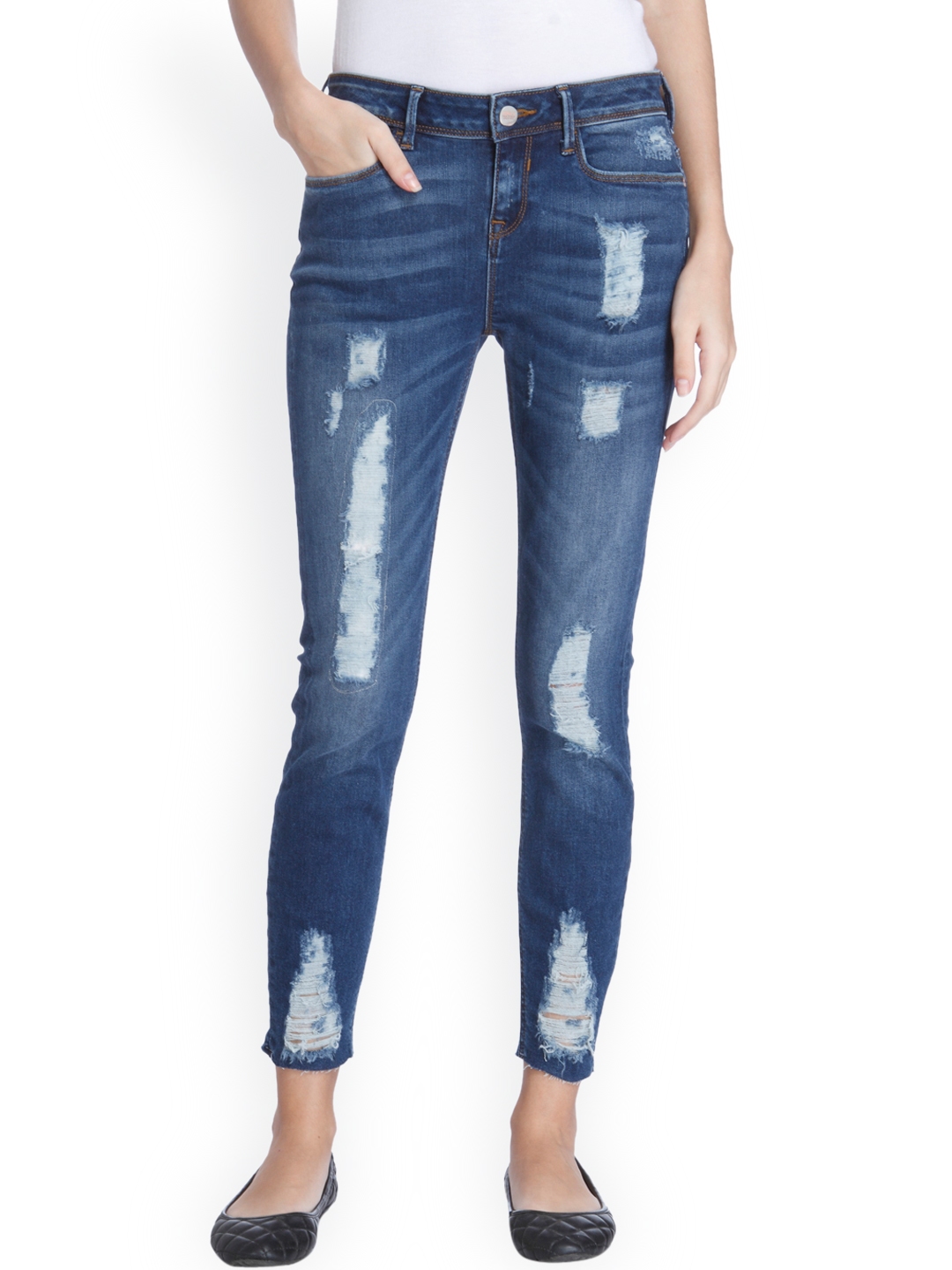 highly distressed jeans womens