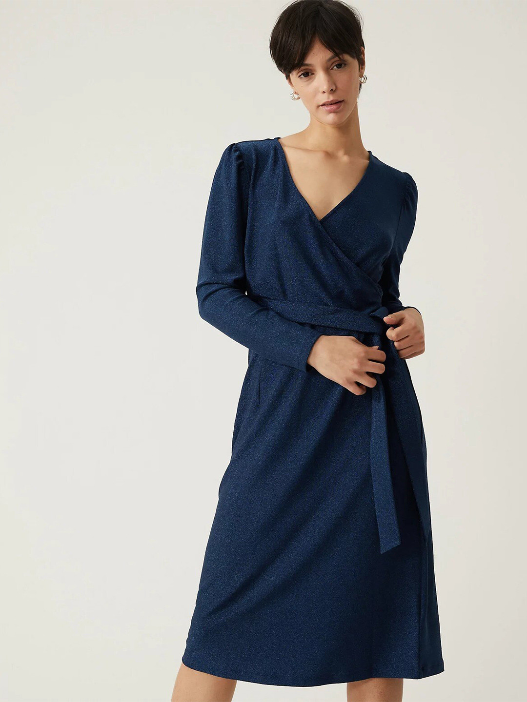 Buy Marks Spencer V Neck Midi Wrap Dress Dresses For Women 21558920 buy-marks-spencer-v-neck-midi-wrap-dress-dresses-for-women-21558920