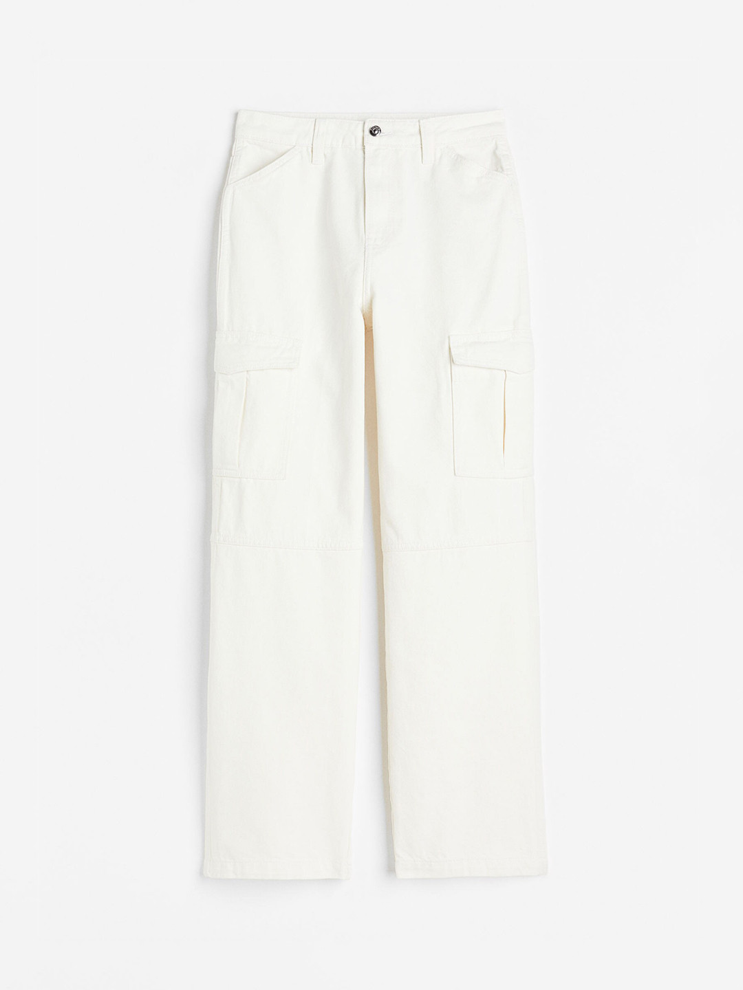 Buy H&M Women Pure Cotton 90s Baggy High Cargo Jeans Jeans for Women