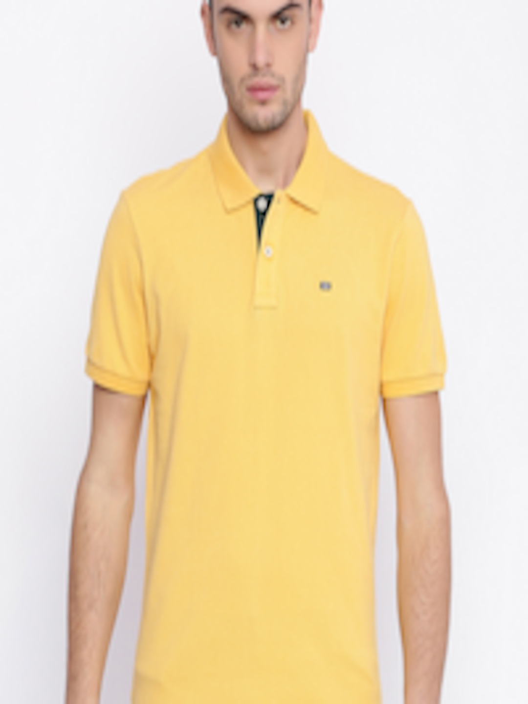 Buy Arrow Sport Men Yellow Solid Polo Collar T Shirt - Tshirts for Men ...