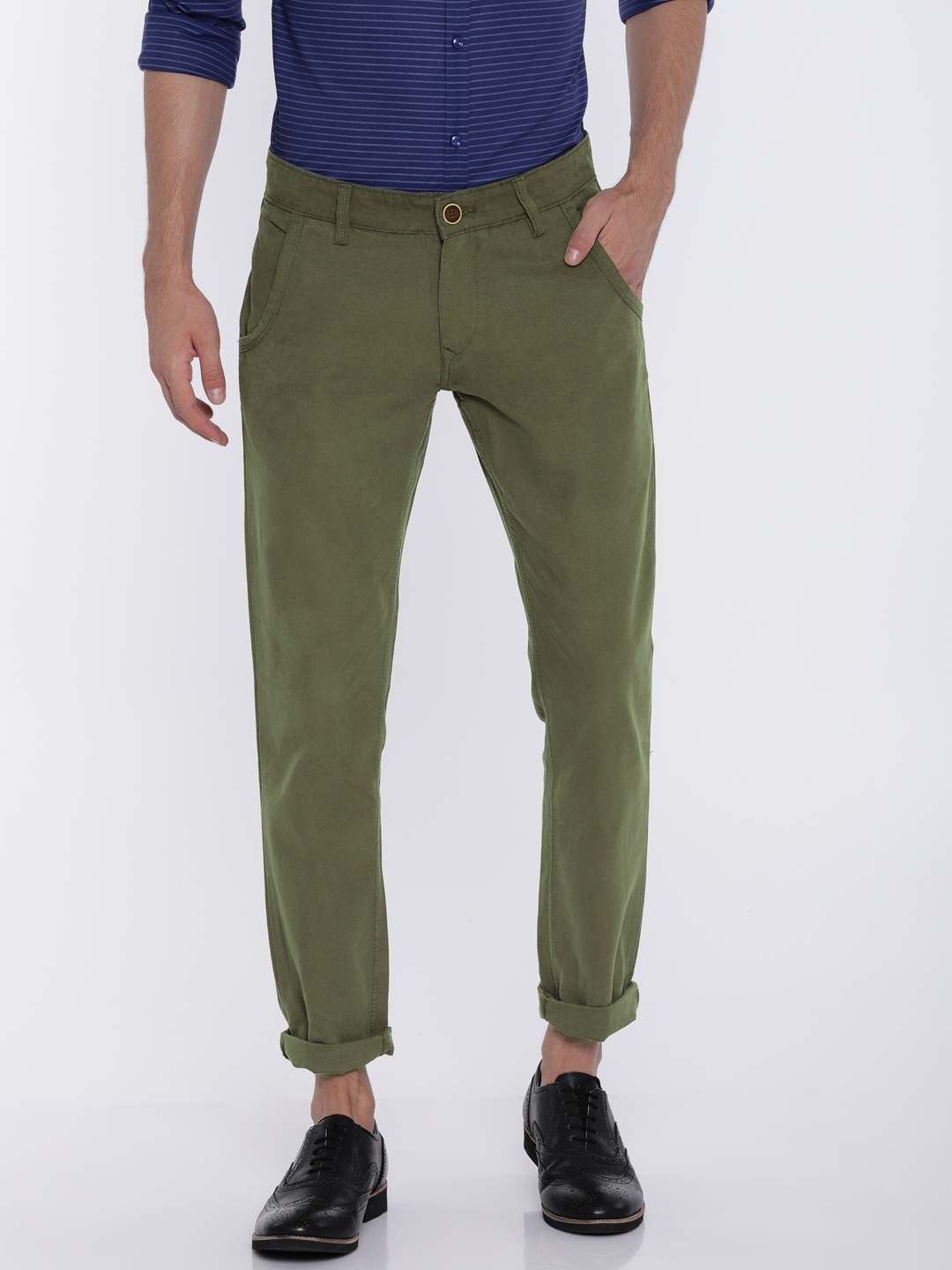 olive green slim fit pants