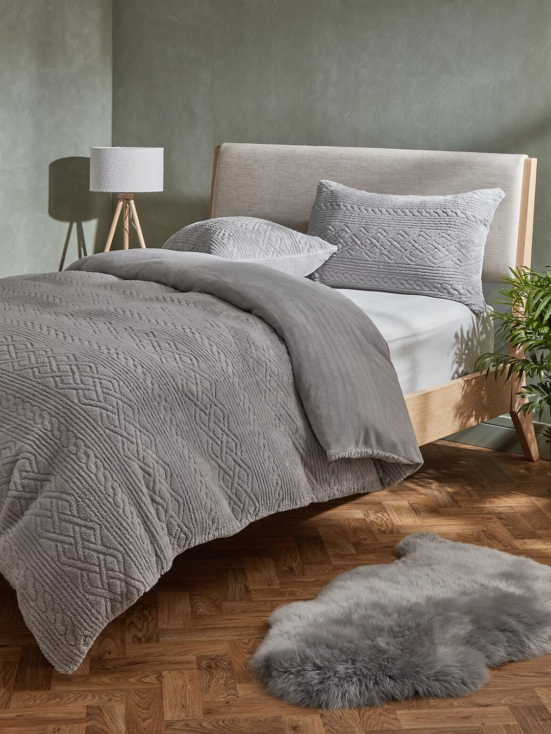 Buy Marks & Spencer Grey Double Queen Size Duvet Cover Duvet Cover