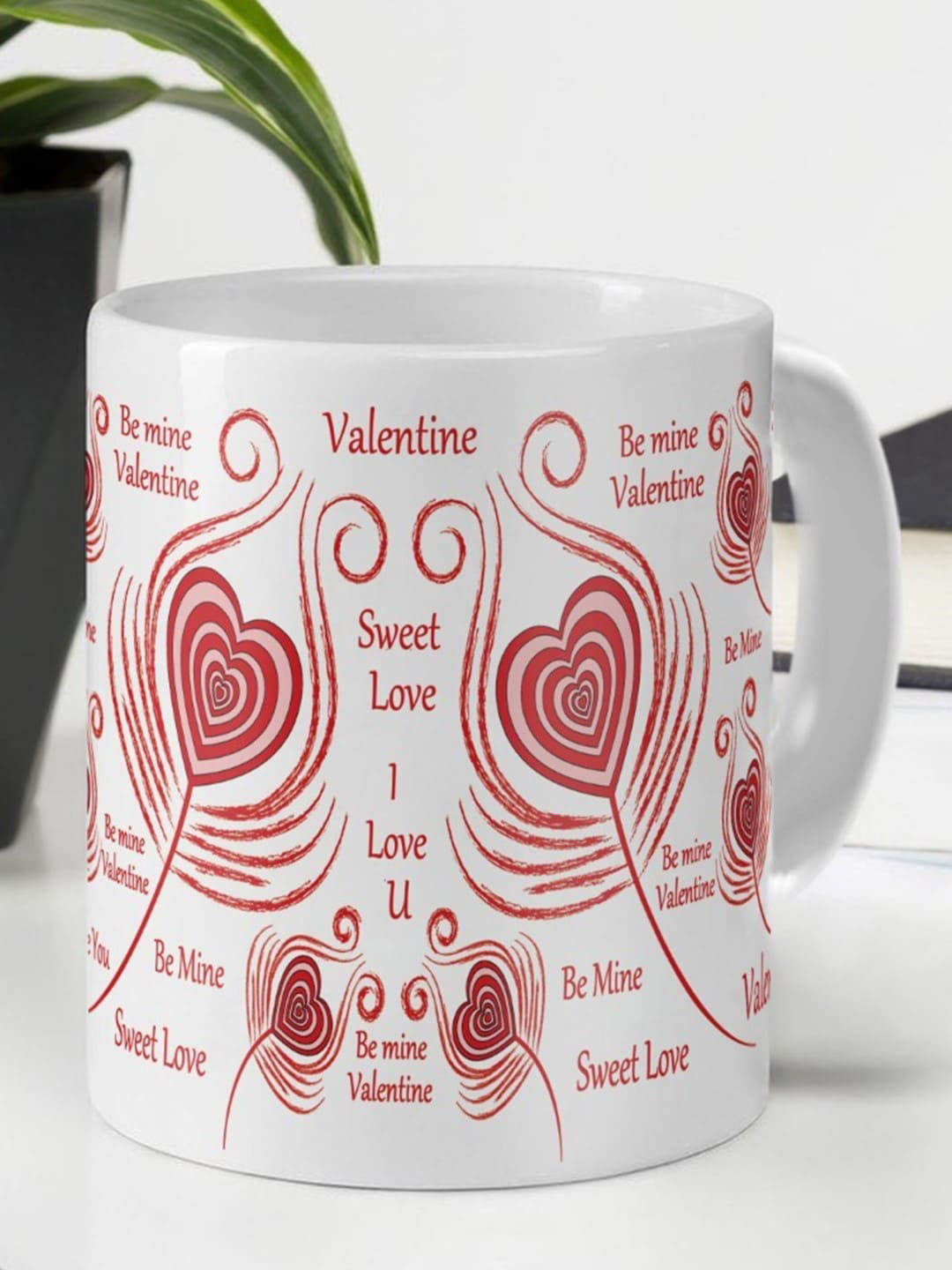 Buy Indigifts White & Red Pack Of 4 Be My Valentine Quote Valentines