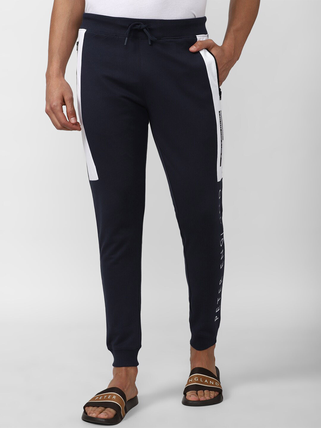 Buy Peter England Men Pure Cotton Joggers Track Pants for Men