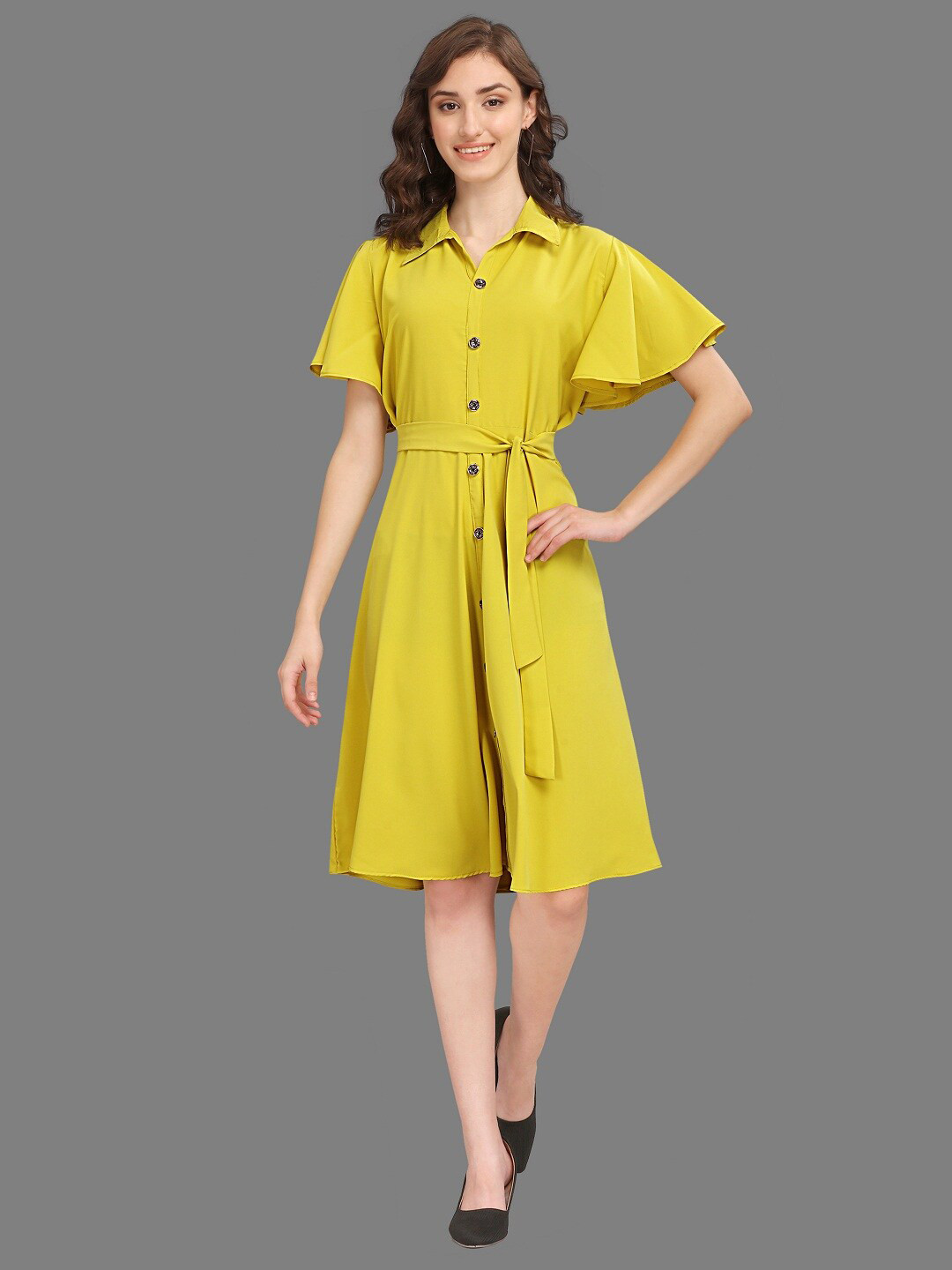 Buy Hinayat Fashion Yellow Shirt Dress Dresses for Women 21573972