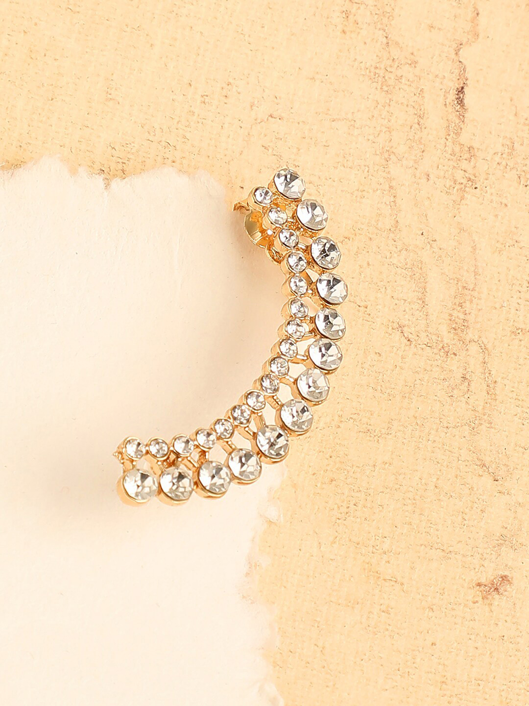 Buy SOHI Gold Plated Contemporary Ear Cuff Earrings Earrings for