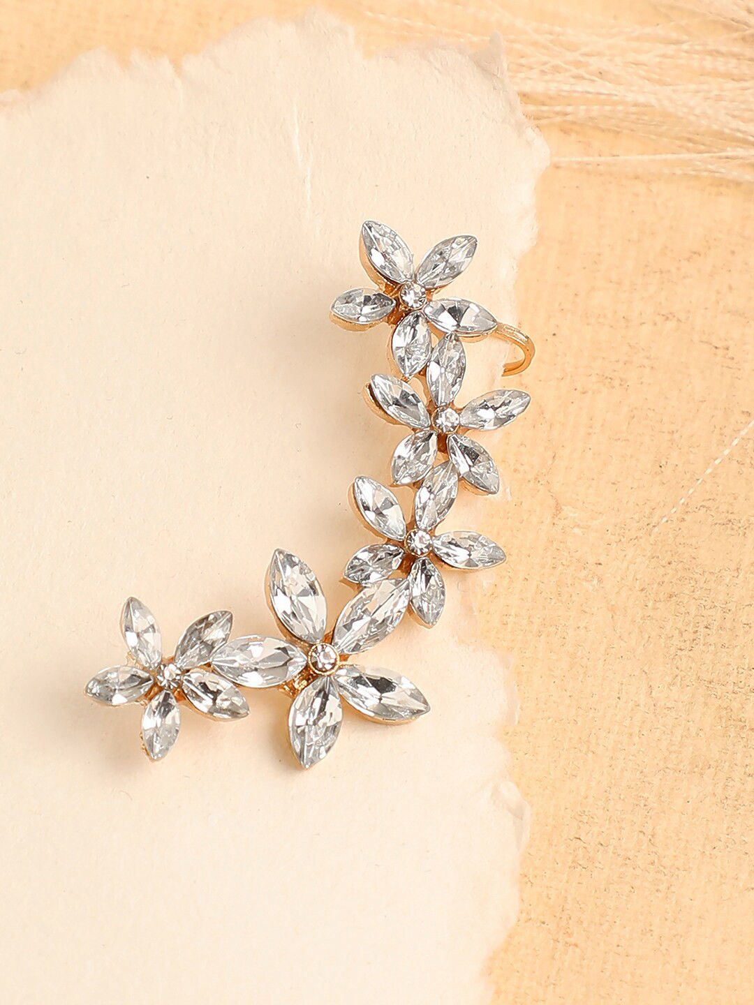 Buy SOHI Gold Plated Contemporary Ear Cuff Earrings Earrings for