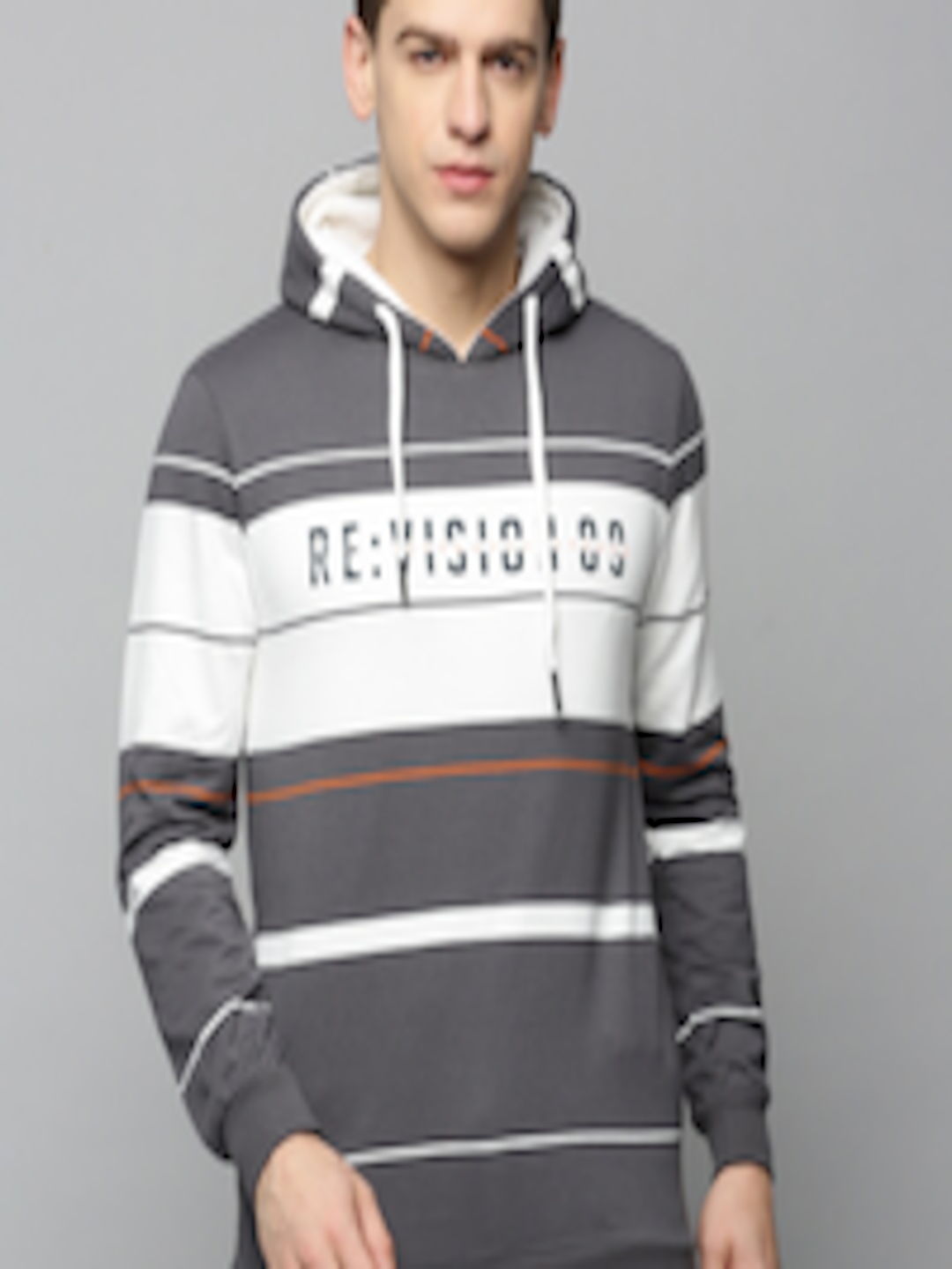 Buy SHOWOFF Men Striped Hooded Cotton Sweatshirt - Sweatshirts for Men ...