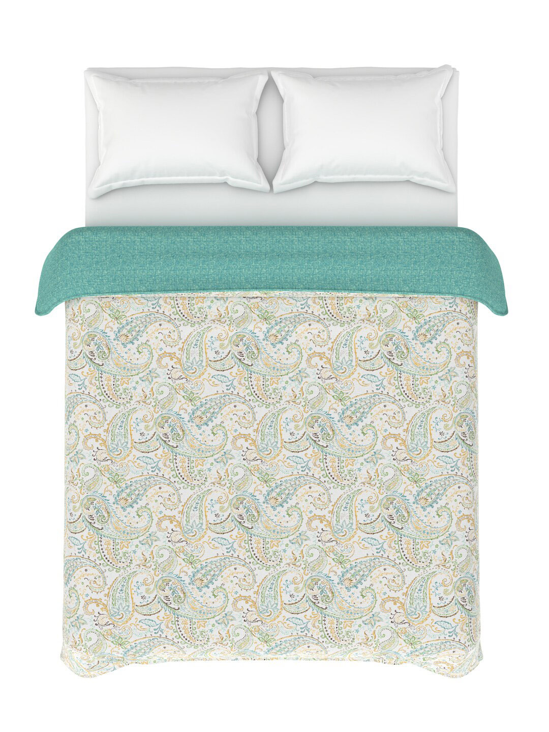 Buy MYTRIDENT Everyday White Green Ethnic Motifs Mild Winter 150 GSM